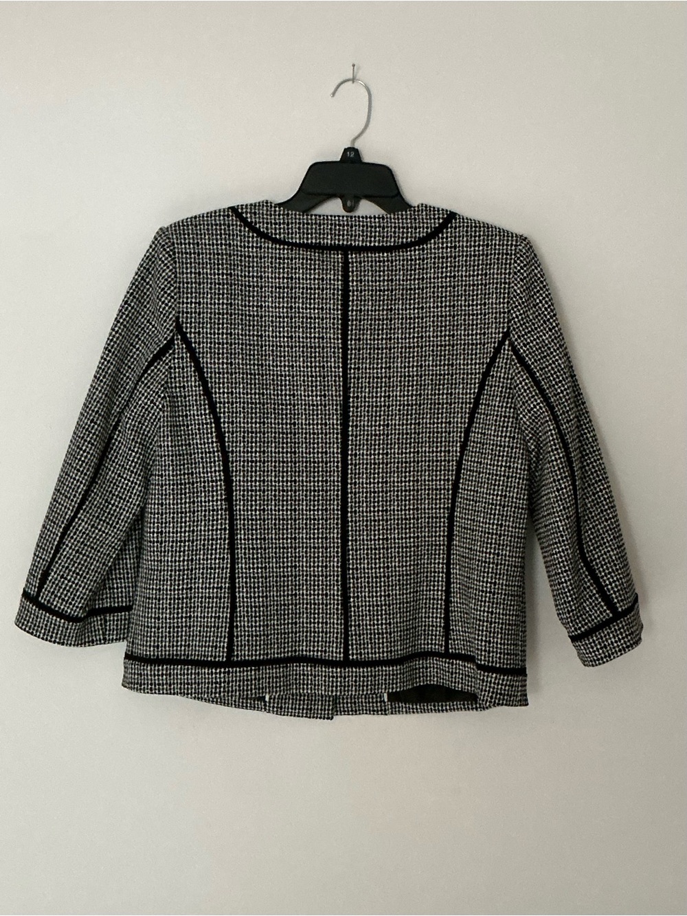 Karl Lagerfeld Black & White Tweed Jacket with Unique Silver Buttons - Picture 2 of 8